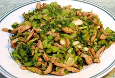 P18. Pork with Mustard Greens 雪里紅肉絲 Image