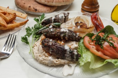 Grilled Beef Kebabs Platter Image