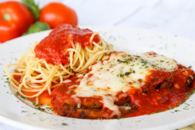 Eggplant Parmigiana & Spaghetti Image
