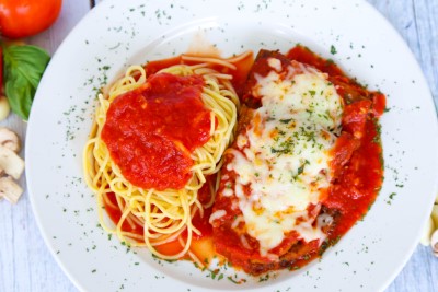 Eggplant Parmigiana & Spaghetti Image