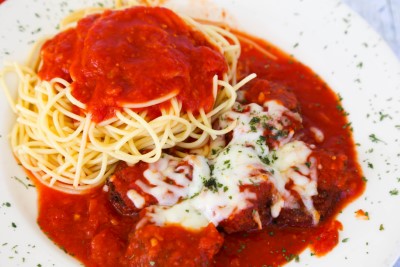 Shrimp Parmigiana & Spaghetti Image