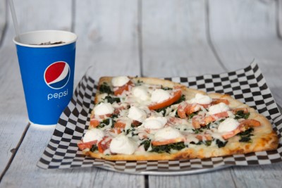 2 Slices of Gourmet Pizza & Soda Image