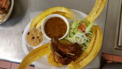 Mofongo Con Chuleta/ Fried Pork Chop and mofongo Image