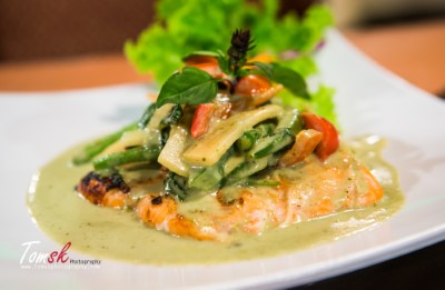 C12. Grilled Salmon with Green Curry Image
