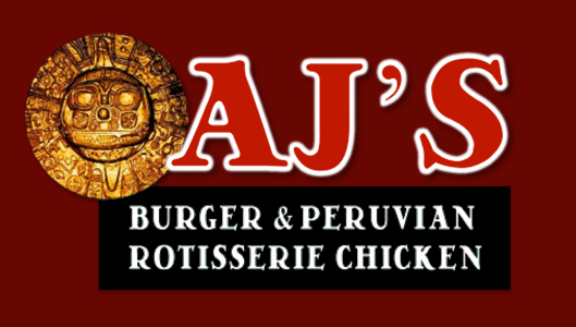 AJ's Burger & Peruvian Rotisserie Chicken logo