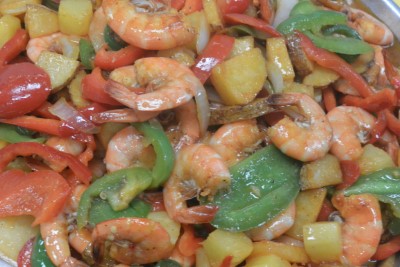 Shrimp Fajitas Tray with shell Image