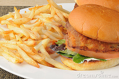 Fish Sandwich W/Fries Image