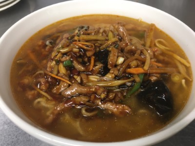 Veggies with Shredded Pork Noodle Soup 魚香肉絲麵 Image