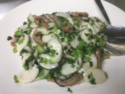 Rice Cake with Pork & Cabbage 雪菜肉絲炒年糕 Image