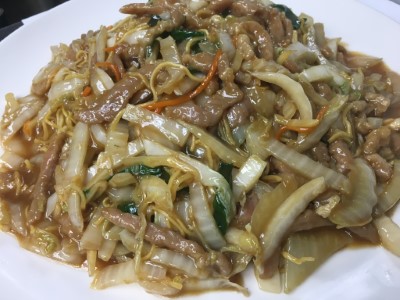 Pan Fried Noodles with Shredded Pork 肉絲兩面黃 Image