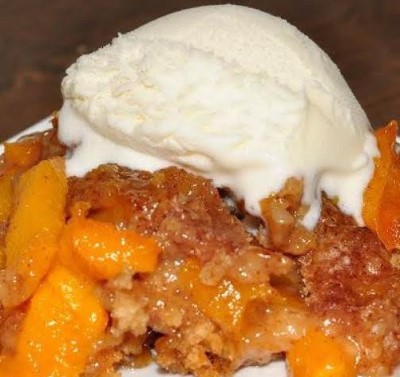 Full Tray Peach Cobbler Image