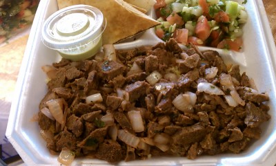 Gyro Lamb, Jerusalem salad, Rice, Pita zitziki Image