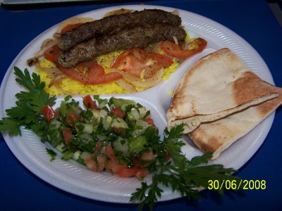 Kofta Beef Rice Baba Ghanouj Image