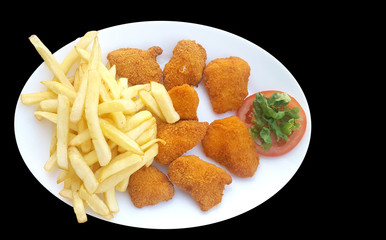 Chicken Nuggets (6) With French Fries Image