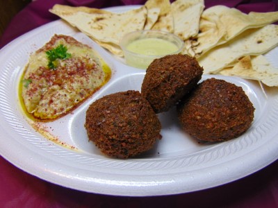Falafel Plate(3) w Baba Ghanouj Image