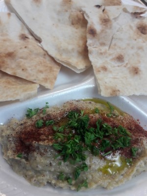 Baba Ghanouj Plate small w Pita Image