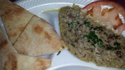 Baba Ghanouj Plate large w Pita Bread Image