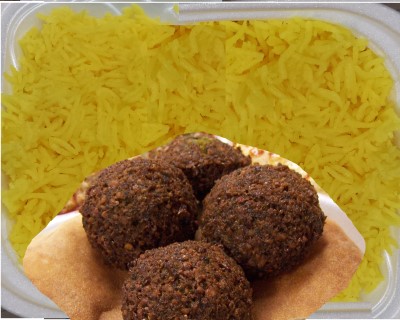 4 Falafels Rice Pita Image