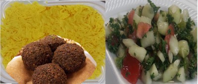 Falafel Plate (4) Rice, Jerusalem Salad, Pita Image