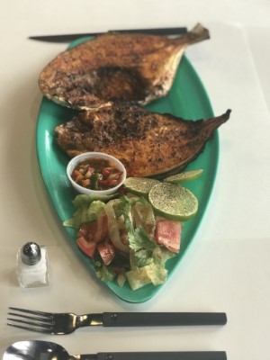 Bangali Combo1(Grilled Pomfret Butterfly style with rice and Salad) Image
