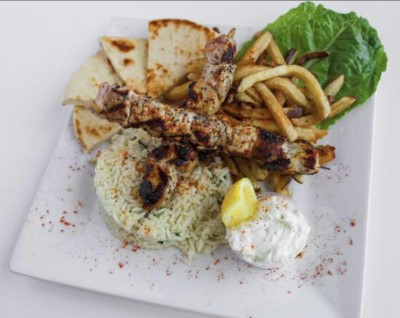 Pork Souvlaki Skewers Platter Image