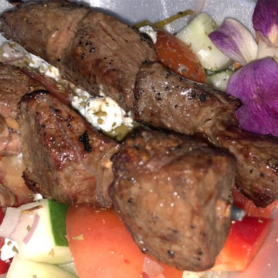 Steak Souvlaki Skewers Platter Image