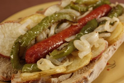 Double Italian Hot Dog with the Works Image