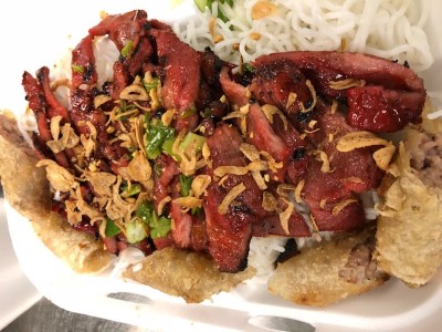 B1. GRILLED PORK AND EGG ROLL NOODLE BOWL Image