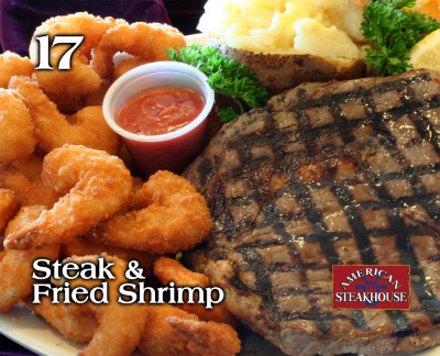 Steak & Fried Shrimp Image