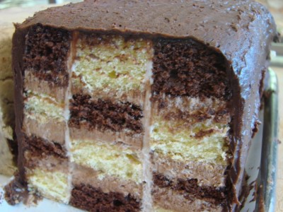 Chocolate Checkerboard Cake Image