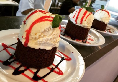 Homemade Hot Brownie with Ice Cream Image