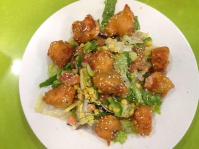 Tempura Salad with Salmon Image