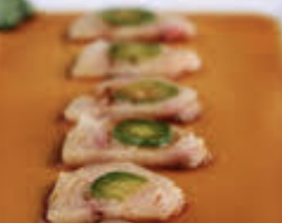 03. Hamachi Carpaccion Sashimi (4 Pieces) Image