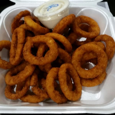 Fried Onion Rings with Marinara Sauce Image