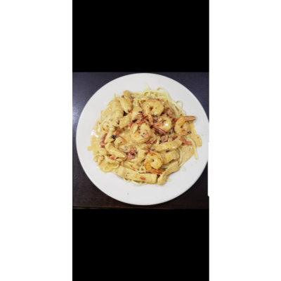 Cajun Shrimp & Chicken Pasta Alfredo Image