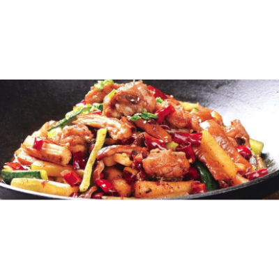 Griddle Cooked Pig's Large Intestines with Chicken 干锅肥肠鸡 Image