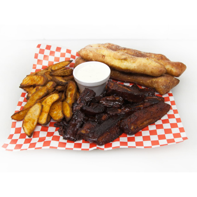 2 Pounds BBQ Ribs & Potato Wedges Dinner Image
