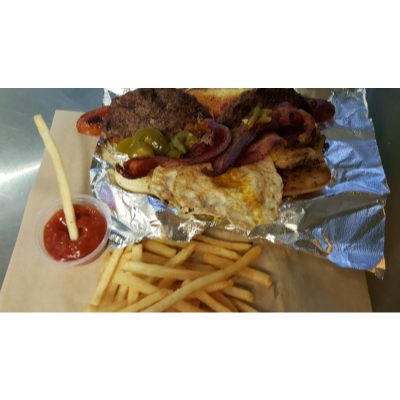 Ultimate 8” Sub (Hot Link, Patty, Jalapeno, Bacon, Egg, Grilled & Onions) Image