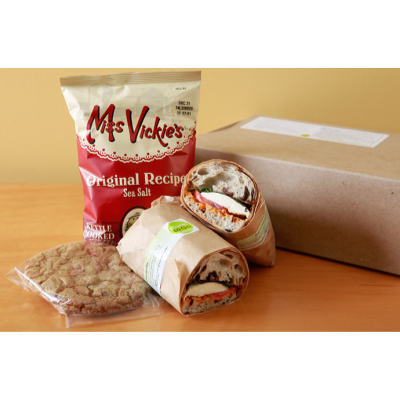 Boxed Lunch Sandwich or Wrap, Cookie & Fruit Image