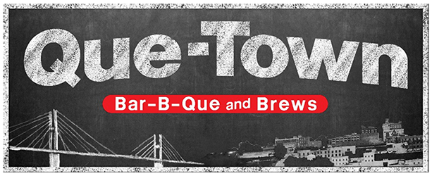 QUE TOWN BBQ AND BREWS logo