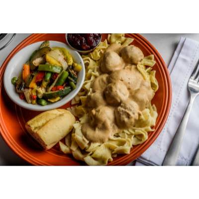 Swedish Meatballs in Creamy Stroganoff Sauce Image