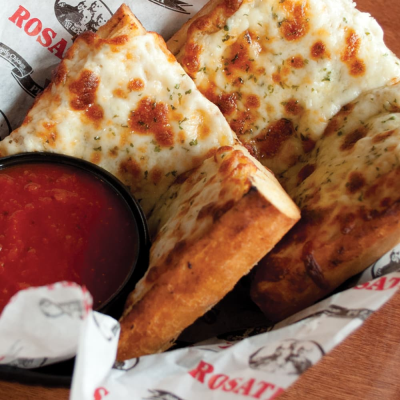 Garlic Bread with Melted Mozzarella Cheese Image