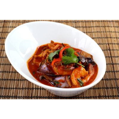 Red Curry Eggplant Prawns & Chicken Image