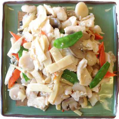 Chicken with Mushroom & Snow Peas Image