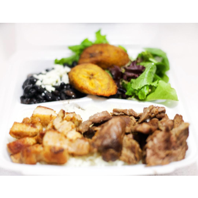Steak And Pork Belly Plate Image