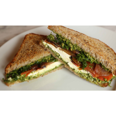 Vegan Cheese & Pesto, Roasted Carrots & Kale Sandwich Image