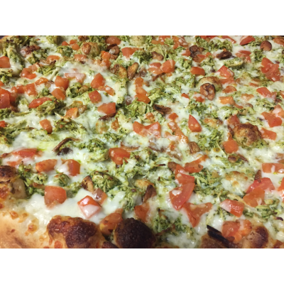 Chicken Pesto White Pizza Image