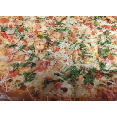 Shrimp Scampi White Pizza Image