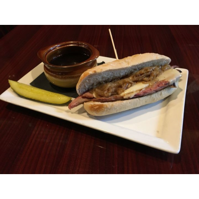 Smoked Brisket French Dip Sandwich Image