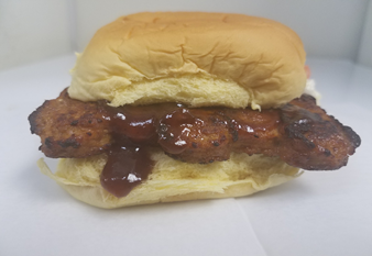 BBQ Pork Rib Patty Sandwich Image